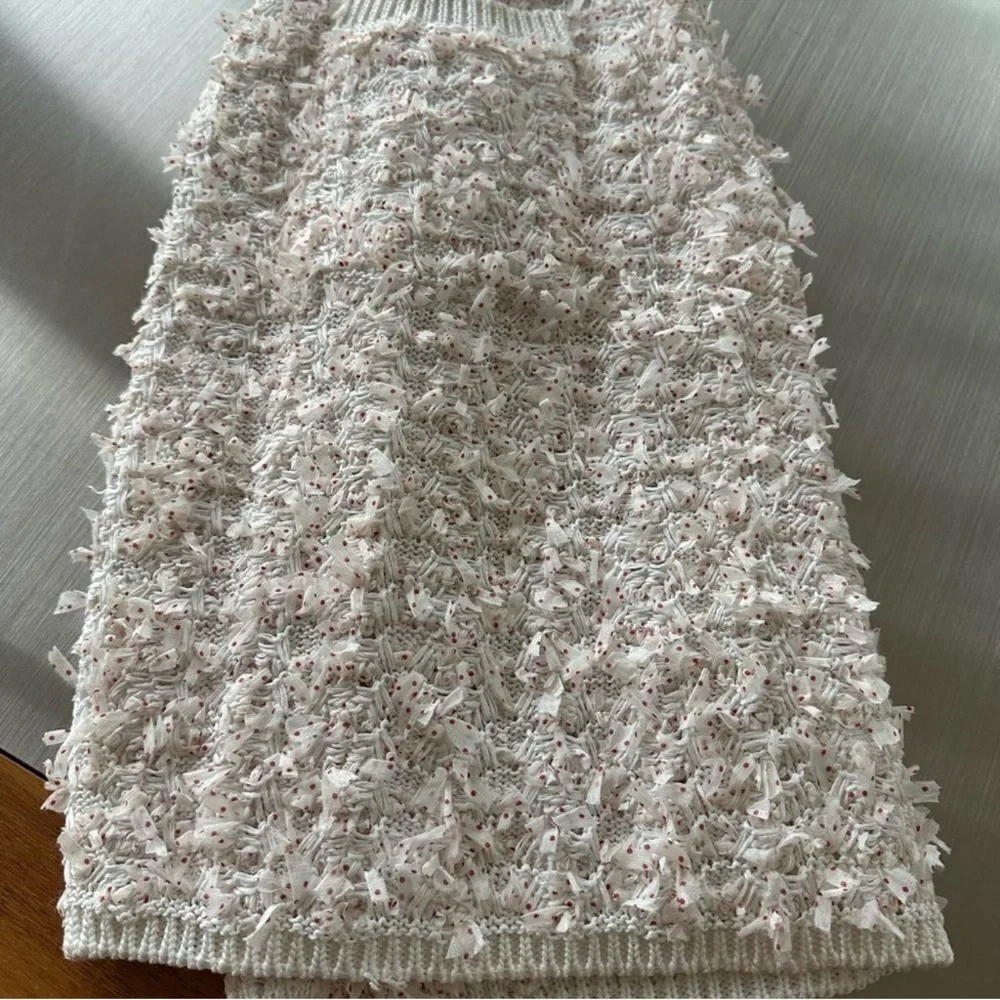 Chanel NWT Authentic Bloomingdale's Cream Skirt Sz 40  cream w red tiny dots - Picture 8 of 14